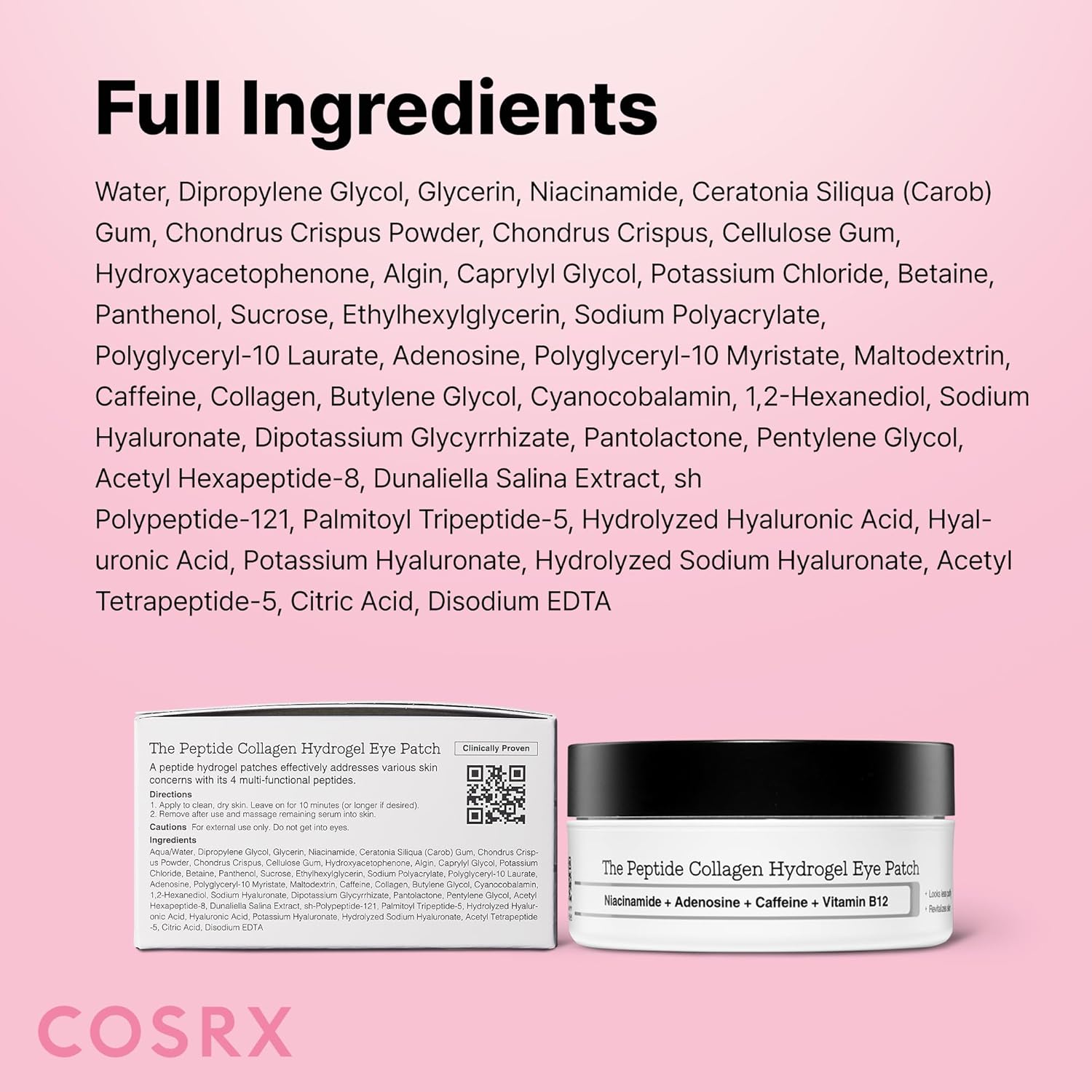 COSRX Pink Peptides Collagen Hydrogel Eye Patch for Puffy Eyes and Dark Circles, Under Eye Mask, 60 Under Eye Patches, Korean Skin Care - Image 8