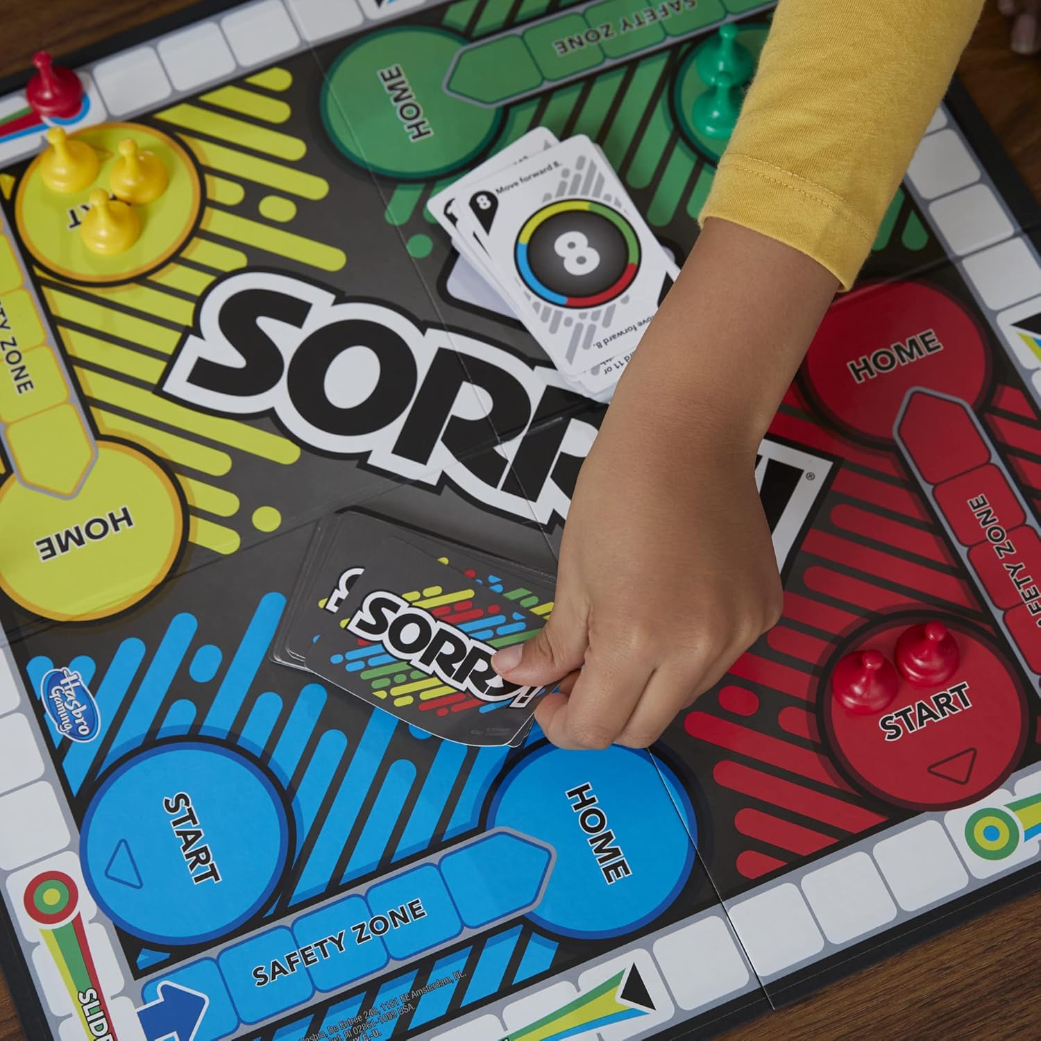 Sorry! Board Game for Kids Ages 6 and Up; Classic Hasbro Board Game; Each Player Gets 4 Pawns; Family Game - Image 4