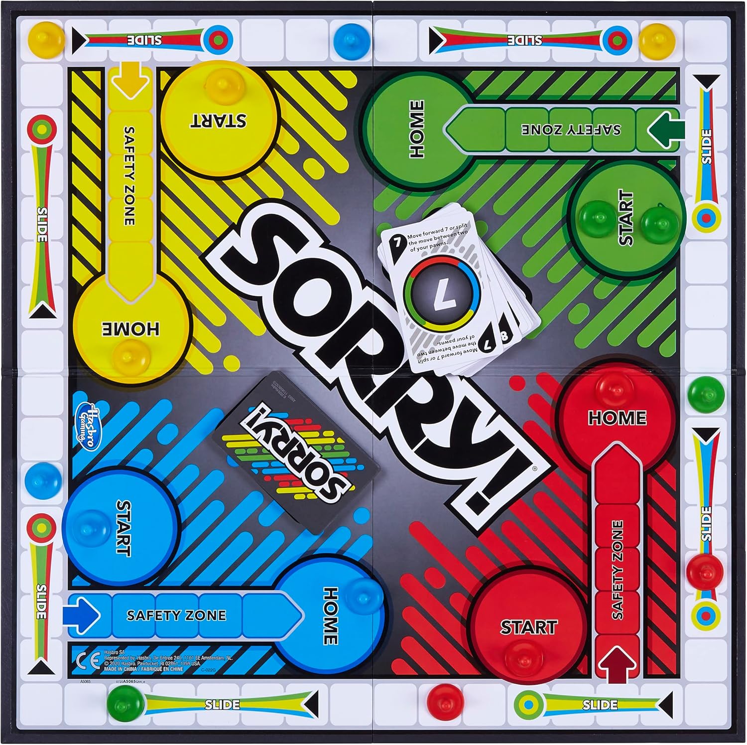 Sorry! Board Game for Kids Ages 6 and Up; Classic Hasbro Board Game; Each Player Gets 4 Pawns; Family Game - Image 2