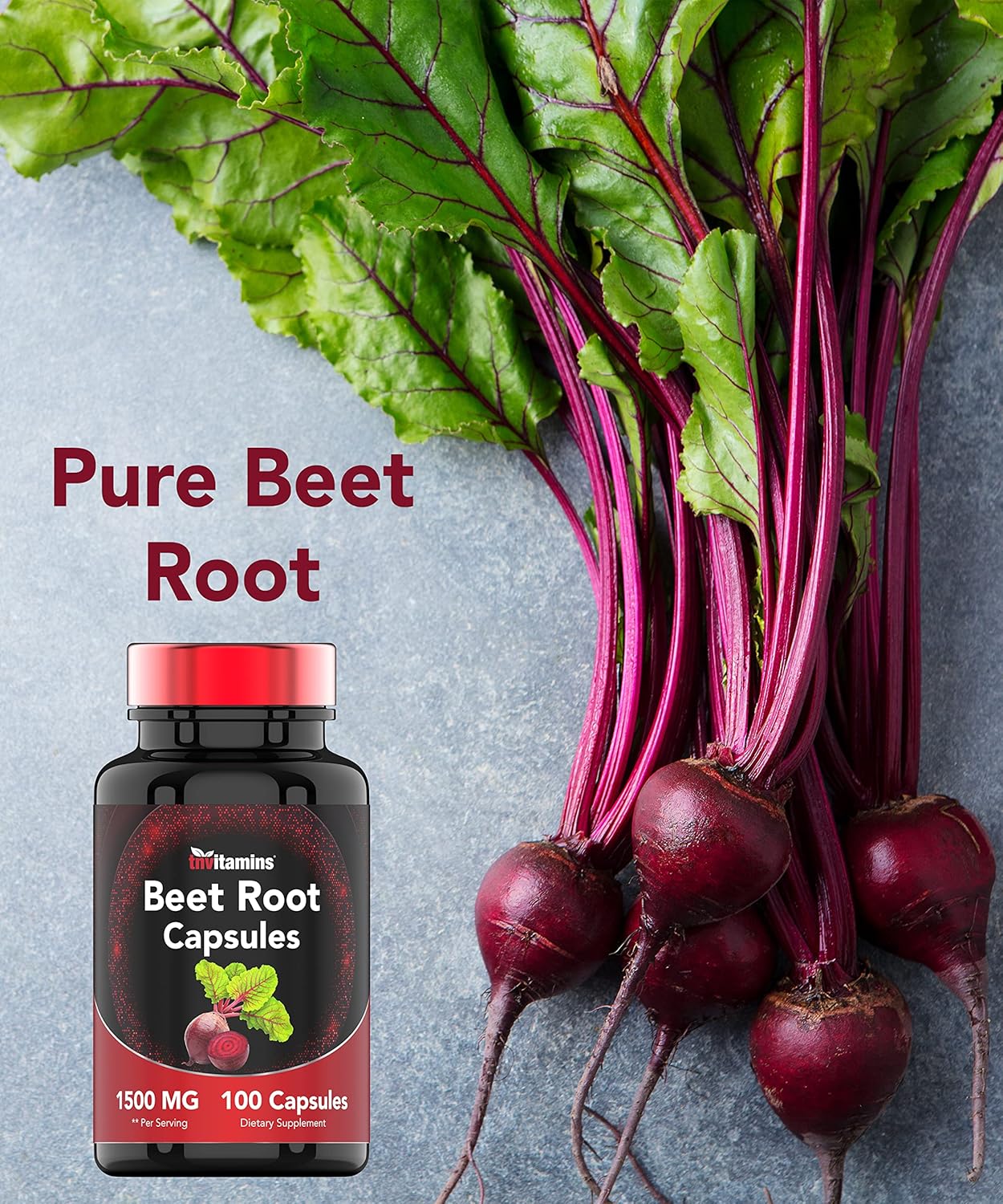 Beet Root Capsules 1500 Mg - 100 Capsules | Beet Root Powder Extract Capsules | Non-GMO & Gluten-Free | Produced in The USA | TNVitamins - Image 8