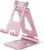 Cell Phone Stand for Desk, Adjustable Desktop Phone Holder Stand, Foldable Moblie Phone Dock for iPhone17 16 15 14 13 12 11 Pro Xs Max Xr X 8 7 6 5 5s SE Nintendo Switch All Phones, Pink