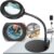 10X Magnifying Glass with Light and Stand, 5 Color Modes Stepless Dimmable LED Lighted Desk Lamp, Hands Free Magnifier with Flexible Goose-Neck for Craft Hobby Painting Sewing Close Work