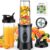 KOIOS Smoothie Blender, 900W Personal Blender for Shakes and Smoothies for Kitchen with 2 Portable Cups 22oz, Single Serve Smoothies Maker Mixer for Juices, Nutritious Recipe, Grey Blue