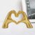FANTESTICRYAN Small Heart Hands Statues Hand Love Sculpture Cute Decorative Home Decor Ornaments for Living Room, Wedding, Office Desktop, Cabinets, Bookshelf (Small Gold)