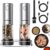 ThermoMaven Electric Salt and Pepper Grinder Set, 110ml Larger Rechargeable Automatic Salt and Pepper Mill Grinder with 6 Adjustable Coarseness, Electric Salt and Pepper Shakers, LED, 2 Packs, Black