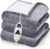 greenoak Heated Blanket Electric Throw 50″X60″, Heating Blanket with 10 Heat Levels 1/2/4/6/8 Hours Auto-Off,Fleece Soft Sherpa Blanket,Gifts for Grandma Mom Seniors, Misty Grey